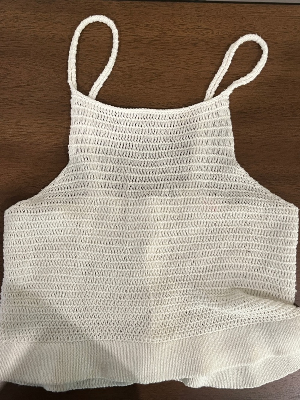 Zara Cream Crochet Spaghetti Strap Tank